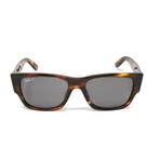 Ray Ban // Men's // RB0947SF-95448 Carlos Square Polarized Sunglasses // Striped Havana