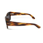 Ray Ban // Men's // RB0947SF-95448 Carlos Square Polarized Sunglasses // Striped Havana