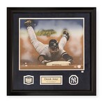 Derek Jeter // NY Yankees // Autographed Photograph w/ Game Used Dirt + Framed