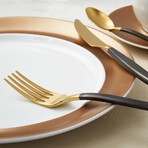 BergHOFF DiNA Evolve 24Pc Stainless Steel Flatware Set, Black and Gold