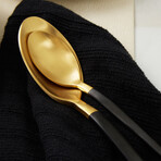 BergHOFF DiNA Evolve 24Pc Stainless Steel Flatware Set, Black and Gold