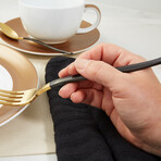 BergHOFF DiNA Evolve 24Pc Stainless Steel Flatware Set, Black and Gold