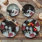 Disney Nightmare Before Christmas Jack and Sally Roses 16-Piece Dinnerware Set