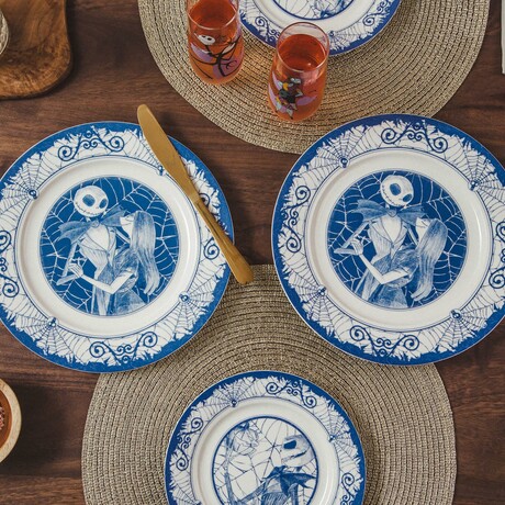 Disney The Nightmare Before Christmas Jack and Sally 8-Piece Dinnerware Set