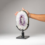 Genuine Amethyst Geode Slice on Stand from Uruguay // 7.5 lbs