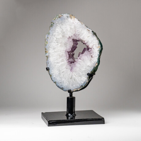 Genuine Amethyst Geode Slice on Stand from Uruguay // 17 lbs