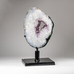 Genuine Amethyst Geode Slice on Stand from Uruguay // 17 lbs