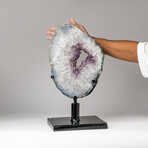 Genuine Amethyst Geode Slice on Stand from Uruguay // 17 lbs