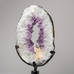 Genuine Amethyst Geode Slice on Stand from Uruguay // 7.5 lbs