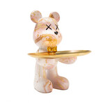 Adam & Friends Home Decor Butler Mouse With Tray Sculpture | 1-Piece | Pink Marble
