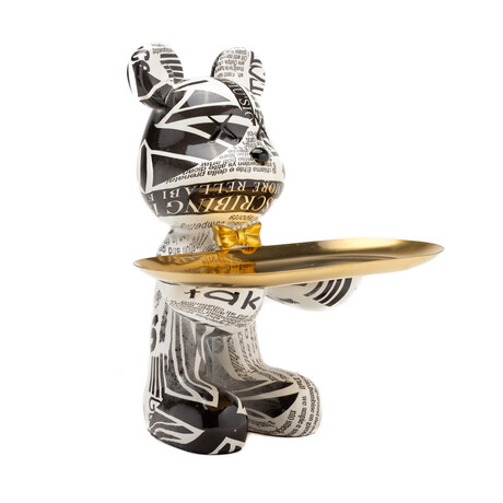 Adam & Friends Home Decor Butler Mouse With Tray Sculpture | 1-Piece | Memphis Print