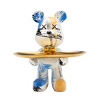 Adam & Friends Home Decor Butler Mouse With Tray Sculpture | 1-Piece | Newsprint