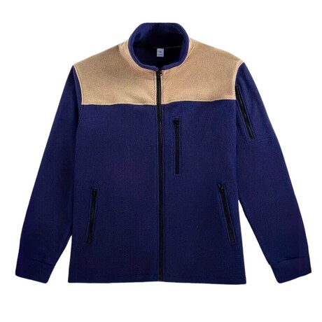 Blocked Fleece Jacket // Navy (XS)