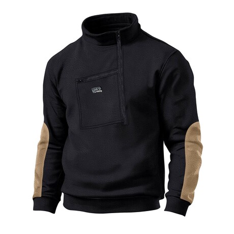 Half-Zip Fleece Pullover w/ Chest Pocket // Black (XS)