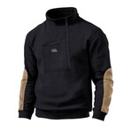 Half-Zip Fleece Pullover w/ Chest Pocket // Black (S)