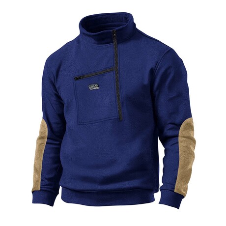 Half-Zip Fleece Pullover w/ Chest Pocket // Navy blue (XS)