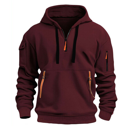 Utility Fleece Hoodie // Burgundy (XS)
