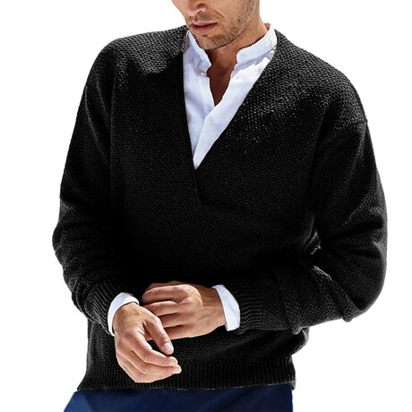  V-neck Sweater // Black (XS)