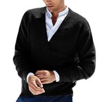 V-neck Sweater // Black (XS)