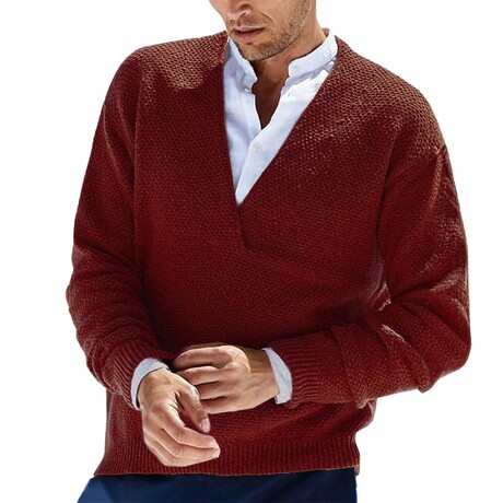  V-neck Sweater // Caramel (XS)