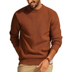 Crewneck Knit Sweater // Brown (S)