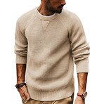 Crewneck Waffle Knit Sweater // Apricot (2XL)