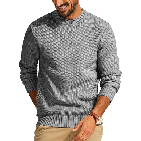Crewneck Knit Sweater // Grey (XS)