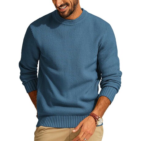 Crewneck Knit Sweater // Blue (XS)