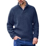 Stand Collar Sweater // Navy Blue (S)