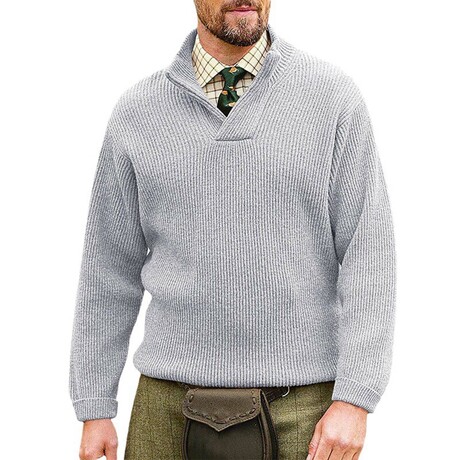 Stand Collar Sweater // Grey (XS)