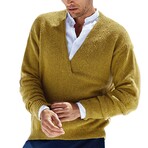 V-neck Sweater // Yellow (L)