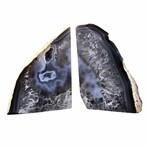 Eternity Agate Large Pair Bookends // Grey