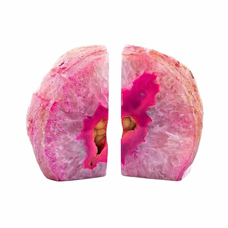Eternity Agate Medium Pair Bookends // Pink
