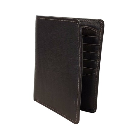 Hipster Medium Tall Bifold Wallet - Vaquetta Leather (Black)