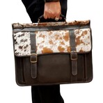 Rodrigo Double Sided Briefcase - Vaquetta Leather - Fur