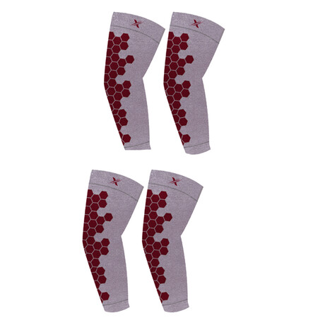 2-Pairs // Copper Infused Arm Compression Elbow Support Sleeves // Gray (Small/Medium)