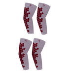 2-Pairs // Copper Infused Arm Compression Elbow Support Sleeves // Gray (Small/Medium)
