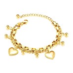 18K Gold Plated Steel Axis Link Chunky Charm Bracelet // 6"-8" (Adjustable)