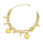 18K Gold Plated Steel Axis Link Chunky Charm Bracelet // 6"-8" (Adjustable)