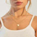 18K Gold Plated Steel Trio Layered Minimalist Necklace // 15.35"-25.6"