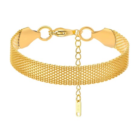 18K Gold Plated Steel Eterna Twist Mesh Bracelet // 6"-8" (Adjustable)