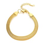 18K Gold Plated Steel Eterna Twist Mesh Bracelet // 6"-8" (Adjustable)