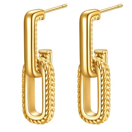 18K Gold Plated Steel Vetra Curb Earring