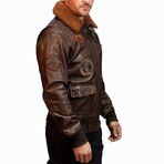 Top Gun® Super Vintage Official Signature Series Leather Jacket // Brown (3XL)