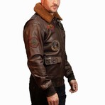 Top Gun® Official Signature Series Leather Jacket // Brown (3XL)