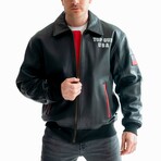 Top Gun® Mens Lucky Leather Jacket // Black (4XL)