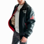 Top Gun® Mens Lucky Leather Jacket // Black (4XL)