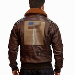 Top Gun® Super Vintage Official Signature Series Leather Jacket // Brown (3XL)