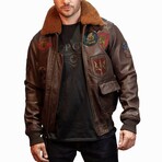 Top Gun® Official Signature Series Leather Jacket // Brown (3XL)