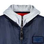 Top Gun® Ma-1 Nylon Bomber Jacket W/ Removable Hood // Navy (3XL)